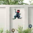 thumbnail image 4 of Estatua decorativa de rana antioxidante, adorno colgante de metal colorido, fácil instalación en la pared Negro Azul Rojo, 4 of 8