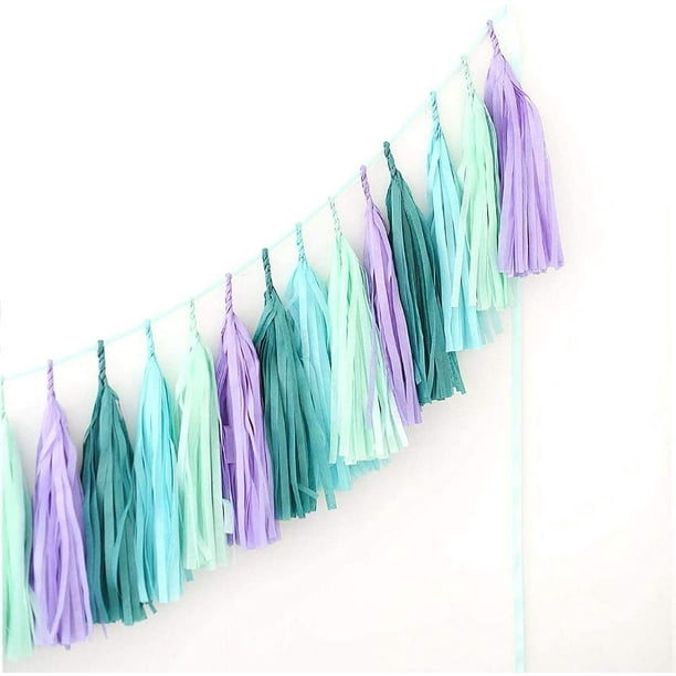Under The Sea Party Supplies/Mermaid Decorations Teal Purple Mint Tissue  Pom First Birthday Decorations Baby Shower Decorations Purple Mermaid Party  Supplies/Mermaid Bridal Shower Decor 