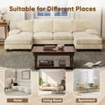thumbnail image 4 of Furmax U Shaped Sectional Sofa Couch with Double Chaise for Apartments,Corduroy Beige, 4 of 9