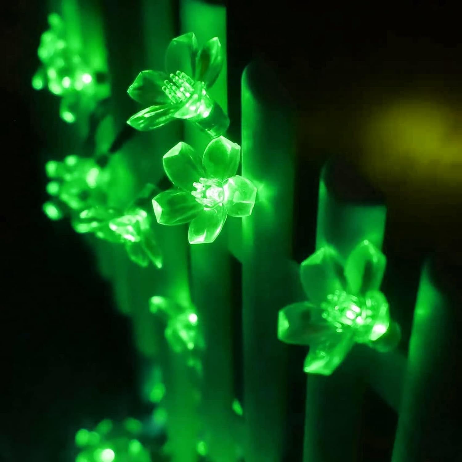 Solar Cherry Blossom Light String, 16FT 20 LED Waterproof Flower Fairy Lights with 8 Modes, Solar Powered Outdoor Garden Lights for Wedding, Christmas, Patio, Home Decor