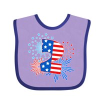 Inktastic Second Birthday- Fourth of July Fireworks Boys or Girls Baby Bib