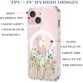 thumbnail image 5 of Case Compatible with iPhone 13 Mini iPhone 12 Mini Case Magnetic Clear with Design Compatible with MagSafe Slim Protective Soft TPU Bumper with Hard PC Back Embossed Pattern (Flower Bouquet), 5 of 5