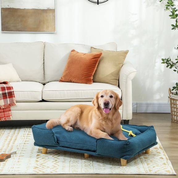BOBOKY Raised Dog Couch for Large Dogs with Cushion Comfortable Pet Bed Elevated Design Supports Joints Indoor Use.