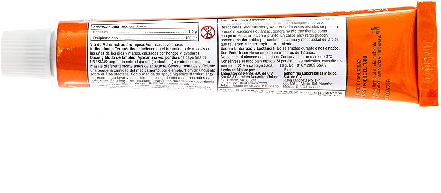 Unesia Crema / Unguente Unesia- Nail Fungus Medical Ointment Cream- 20g.