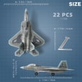 thumbnail image 2 of Kit de maquetas SEBUNAS F-22 Raptor Fighter Jet a escala 1:100 con soporte, 2 of 6