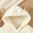 thumbnail image 4 of Gunia Toddler Boys Girls Hooded Pajamas Hooded Winter Romper Jumpsuit Flannel Snowsuit Bodysuit Onesie Clothes Set White 0-3 Months, 4 of 6