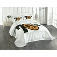 thumbnail image 3 of Ambesonne Hippie Quilted Bedspread Set 3 Pcs, 70's Peace Daisies, King Size, Black Marigold White, 3 of 5