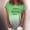 Green, variant on weskinke St. Patricks Day Shirts For Women Plus Size Gradient Letter Shamrocks Print Short Sleeve Tee Shirt Holiday Top