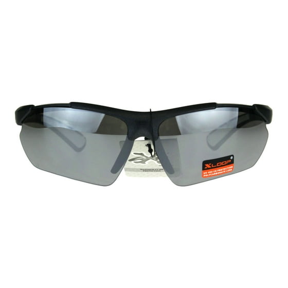 SA106 - Xloop Futuristic Baseball Half Rim Sports Mens Sunglasses White ...