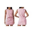 thumbnail image 3 of Jaimenalin Two Piece Skirt Sets for Women Vacation Outfits Skirt Crew Neck Top Lounge Sets Pink S, 3 of 7