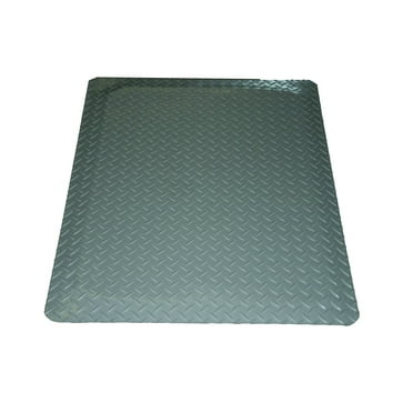 24" Wide, Rhino Mats, Diamond PLATE RHI-NO SLIP, Gray, 9/16" Thick, Choose Length