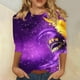 thumbnail image 1 of RKSTN Mardi Gras 3/4 Sleeve T Shirts for Women Top Oversized Crewneck Carnival Mask Print 3/4 Length Sleeve Shirt Womens Casual Round Neck Mask Tuesday Carnival Party Three Quarter Sleeve Tee Shirt, 1 of 5