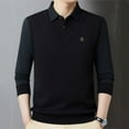 thumbnail image 3 of Men's Fleece-Lined Polo Shirt Warm and Stylish T-Shirt, 3 of 6