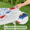 thumbnail image 5 of Pioneer Flower Floral Print Pattern Round Fitted Tablecloth with Elastic Edge,Dining Table Cover Waterproof,Outdoor Round Tablecloth for Camping,Dining,Indoor and Outdoor, 5 of 7
