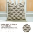 thumbnail image 6 of Vibrant Hand Block Print Pure Linen Pillow Covers By Fabdivine, 24X24, Throw Pillowcase Cushion Cover with Zipper for Sofa, Couch, Home Décor, Outdoor, Farmhouse, Living Room, Lil Paisley, 6 of 8