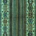 thumbnail image 1 of Ahgly Company Indoor Square Abstract Turquoise Blue Modern Area Rugs, 4' Square, 1 of 4