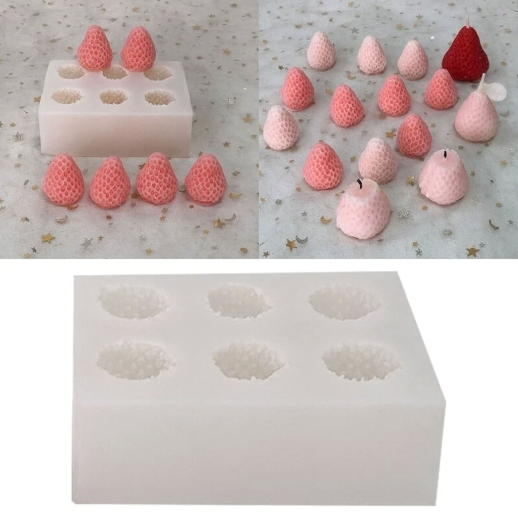 lanema Artistic Silicone Strawberry Shape Mold Resin Candle Chocolate Making Creative