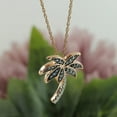 thumbnail image 4 of AFFY Greenish Blue & White Natural Diamond Palm Tree Pendant Necklace in 14k Rose Gold Over Sterling Silver (0.10 cttw), 4 of 5