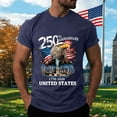 thumbnail image 2 of Leey-World 250 Anniversary Usa Mens T Shirts Mens American Flag Tshirt 250th America Anniversary Tee 250 Years Patriotic Tops(Navy,2XL), 2 of 8