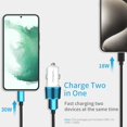 thumbnail image 3 of Cargador de coche Meagoes Blue USB C 48 W 2 puertos para iPhone Samsung, 3 of 7