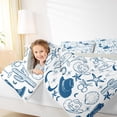 thumbnail image 4 of Homewish Cartoon Cowgirl Hat Queen Comforter Set for Kids, Blue Western Cowboy Boot Bedding Sets, Starfish Seashell Reversible Bedding Comforter Set, Luxury Bedroom Decor, 3-Piece, 4 of 8