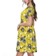 thumbnail image 2 of Naloa Honeybee Print Womens Summer A-Line Dress with Pockets,Short Sleeve Dresses,Flowy Beach Swing Dress for Vacation Travel, 2 of 6