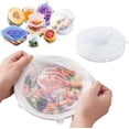 thumbnail image 1 of Silicone Stretch Lids,Reusable Plastic Wrap Alternative,6-Pack Food Storage Covers,Clear Color (White), 1 of 1
