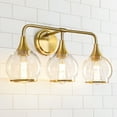 thumbnail image 3 of KAISITE 3-Light Bathroom Light Fixtures Modern Dimmable Globe Vanity Lights 22.4 Inch Gold Wall Sconce, 3 of 7