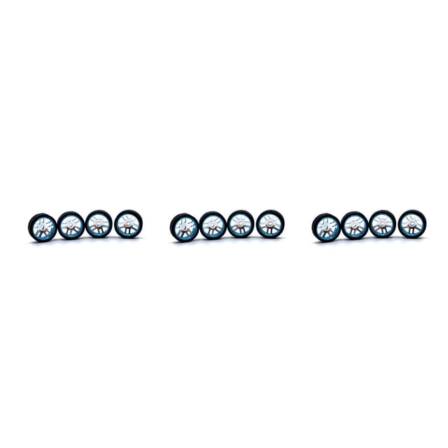 ZLight Lot de 4 1/28 Pcs de Rechange pour Pneus de Course Télécommandés Accessoires Bleus 3Ensemble