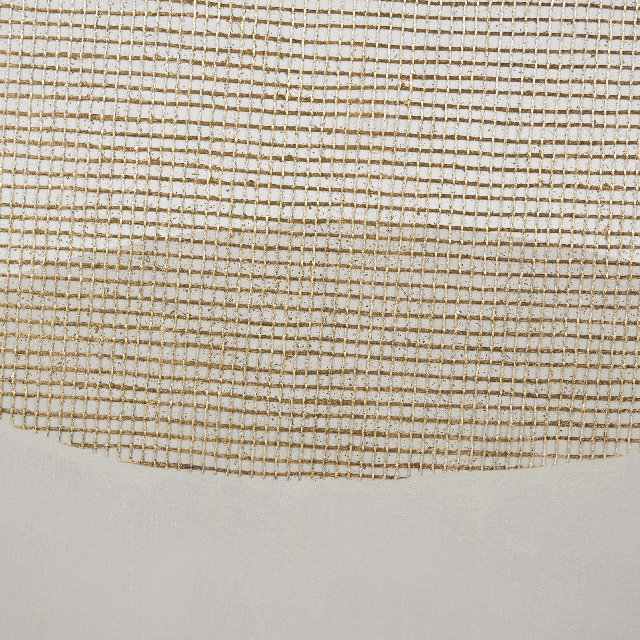 47" x 65" Overlapping Circle Geometric Framed Wall Art with Gold Grid Details, by DecMode