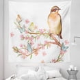 thumbnail image 1 of Spring Tapestry, Watercolor Painting of a Bird on a Tree Branch with Blossoms and Butterflies, Fabric Wall Hanging Decor for Bedroom Living Room Dorm, 5 Sizes, Multicolor, by Ambesonne, 1 of 1