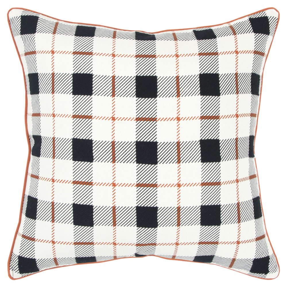Rizzy Home Decorative Throw Pillow Cover Plaid 20"X20" Black Walmart