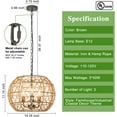 thumbnail image 3 of DingLiLighting 3-Light Metal Basket Pendant Light Rustic Ceiling Lights Fixture Adjustable Chain Vintage Chandeliers for Living Room Bedroom Kitchen Dining, E12 Socket, 3 of 7