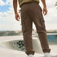 thumbnail image 5 of Gytharion Men's Cargo Sweatpants Fashion Solid Casual Elastic Waist Drawstring Outdoor Athletic Work Pants Loose Comfy Straight Leg Trousers with Multi-Pockets, 5 of 8
