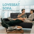 thumbnail image 3 of Lacoo Mid-Century Loveseat Button Tufted 2 Seater Sofa, Black Faux Leather, 3 of 9
