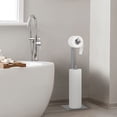 thumbnail image 7 of Freestanding Silver Toilet Paper Holder Stand with Reserve Storage Holder, Set of 2, 7 of 7