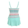 thumbnail image 5 of GEWSEY Plus Size Tankini Bathing Suits with Skirt - Women 2 Piece Swimsuits Tummy Control Swimwear (Mint Green, M), 5 of 8