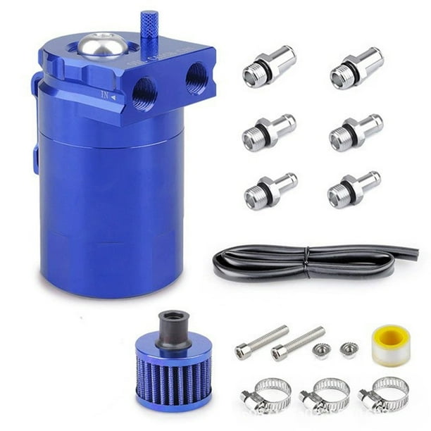 Accesorios Modificación Del Automóvil Botella Aceite Botella Transpirable Aceite 300 Ml Botella Aceite Gas Escape Con Deflector Aluminio Con Filtro Aire + Tubo (azul)