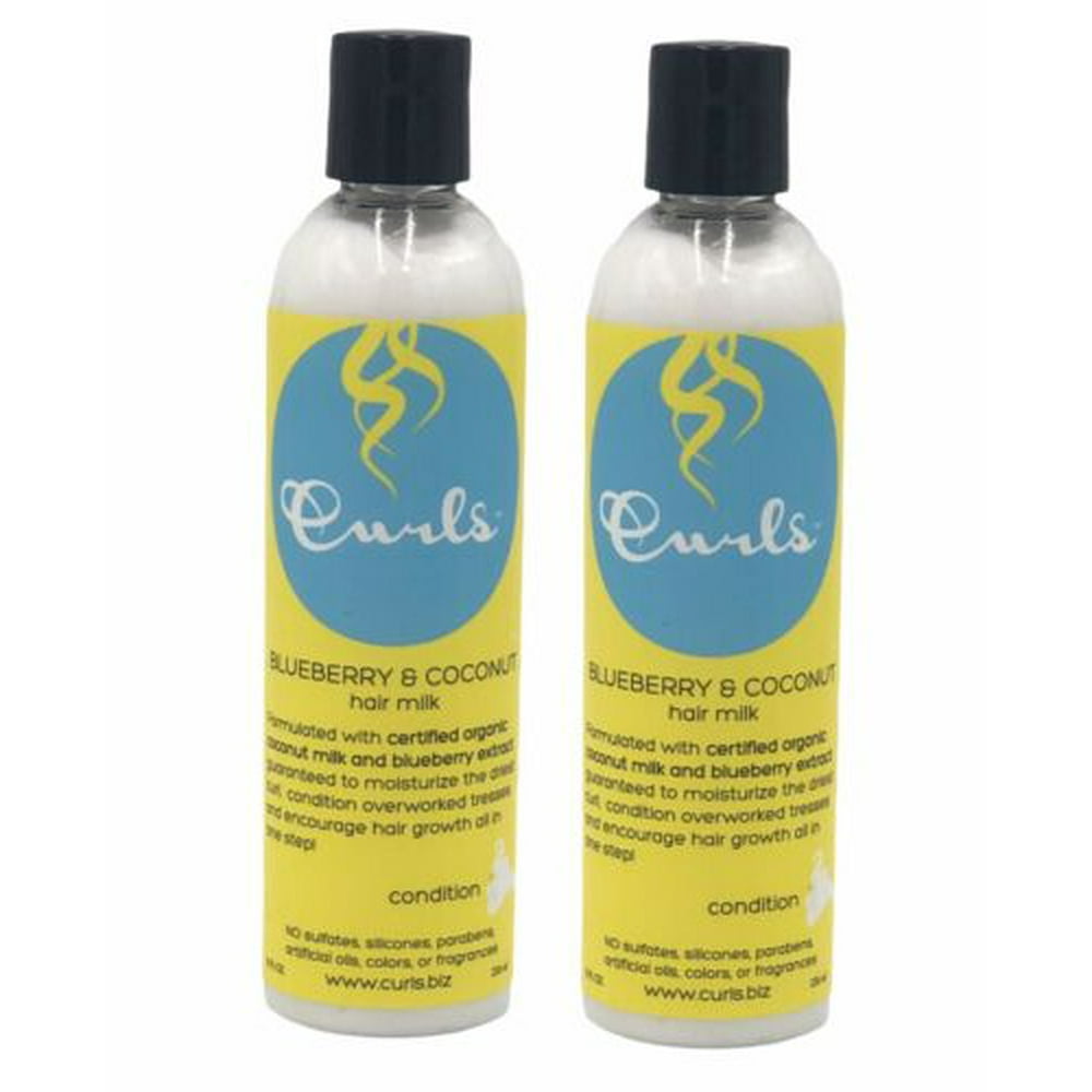 2 Pack Curls Blueberry & Coconut Hair Milk Leave in Conditioner 8 oz