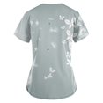 thumbnail image 3 of EHTMSAK Women's Comfortable Scrub Top with Pocket Floral Womens Clearance Scrub Tops Short Sleeve Working Uniform Blouse Shirt Gray 3X, 3 of 3