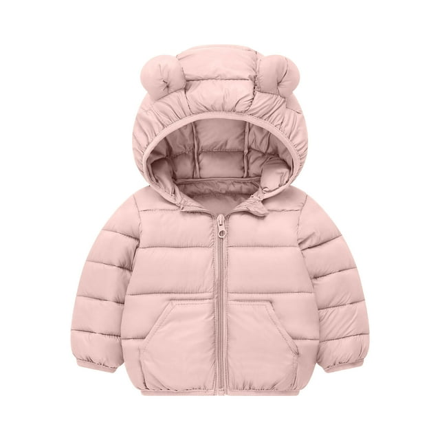 Toddler Girl Clothes Fleece Padded Hooded Zip Jacket Winter Boys Coat