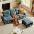 thumbnail image 4 of Pingliang Home Sectional Sofa with Storage Ottoman, 3 Seat L Shaped Chenille Couch Sofa for Living Room Apartment Office Home Small Space, 4 of 10