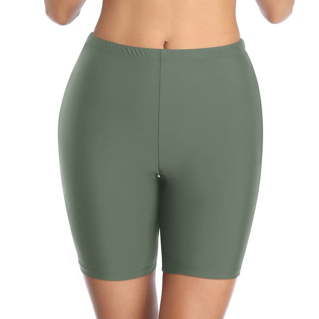 LEEy-world Shorts de Bain pour Femmes avec Doublure Standard Sans Fin d'Été Vert,P