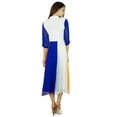 thumbnail image 4 of Bimba Womens Classic Mandarin Collar Shift Dress Tricolor Midi Summer Dress, 4 of 8