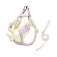 thumbnail image 2 of Adjustable Breathable Checkered Pack Of 2, Bowknot Explosion Proof No Pull Dog Harness And Leash Set, Anti Escape Walking Training Outdoor Pet Gear For Family And Daily Use, 2 of 4