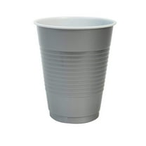 Disposable 9oz Silver Plastic Cups: 8CT