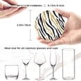 thumbnail image 4 of PAYOHTO Zebra Print Gold Glitter Premium PU Leather Coasters Set - 6 Stylish Round Drink Coasters with Storage Box for Home and Office Use, 4 of 6