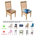 thumbnail image 5 of Light Blue Marble Flow Seat Covers for Dining Room Chairs Set Of 4,Stretch Printed Washable Chair Seat Cover with Elastic Ties and Button,Removable Waterproof Couch Cushion Covers, 5 of 6