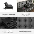 Mainstays Memory Foam Futon with Cupholder and USB, Black Faux Leather