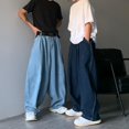 thumbnail image 6 of Mens Jeans Plus Size Baggy Jeans Streetwear Wide Leg Hop Oversized Trousers Stretch Casual Versatile Outdoor Denim Pants, 6 of 7